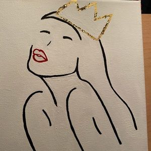 Woman and crown painting